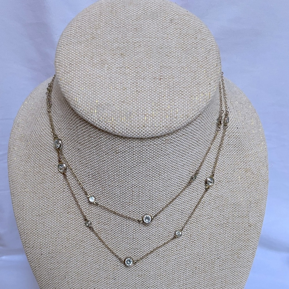 Long dainty layer necklace